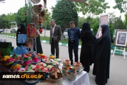 حضور معاون آموزشی پژوهشی مدیریت امور پردیس ها و مراکز دانشگاه فرهنگیان خراسان رضوی در نمایشگاه صنایع دستی و هنرهای تجسمی نارنج و ترنج واحد ثامن الحجج (ع)