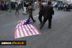 حضور کارکنان دانشگاه فرهنگیان واحد ثامن الحجج (ع) مشهد در مراسم با شکوه راهپیمایی یوم اله 13 آبان