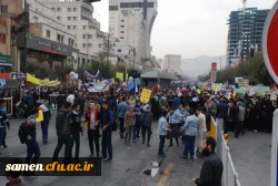 حضور کارکنان دانشگاه فرهنگیان واحد ثامن الحجج (ع) مشهد در مراسم با شکوه راهپیمایی یوم اله 13 آبان