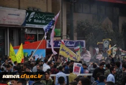 حضور کارکنان دانشگاه فرهنگیان واحد ثامن الحجج (ع) مشهد در مراسم با شکوه راهپیمایی یوم اله 13 آبان
