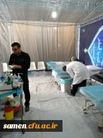 حضور دانشجویان دانشگاه فرهنگیان واحد ثامن الحجج ( ع) در آئین استقبال از زائرین حضرت علی ابن موسی الرضا ( ع)