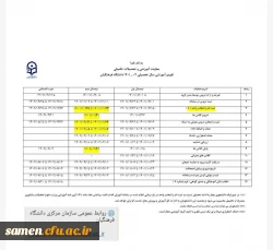 تقویم آموزشی نیمسال دوم سال جاری 2