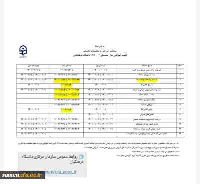 معاونت آموزشی و تحصیلات تکمیلی اعلام کرد

تقویم آموزشی نیمسال دوم سال جاری